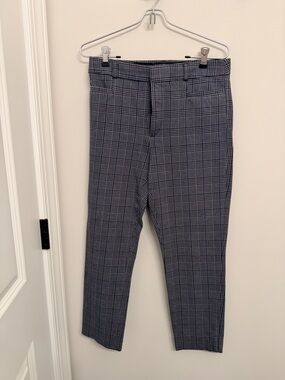 Banana Republic Navy and Grey High-Rise Sloan Dress Pants